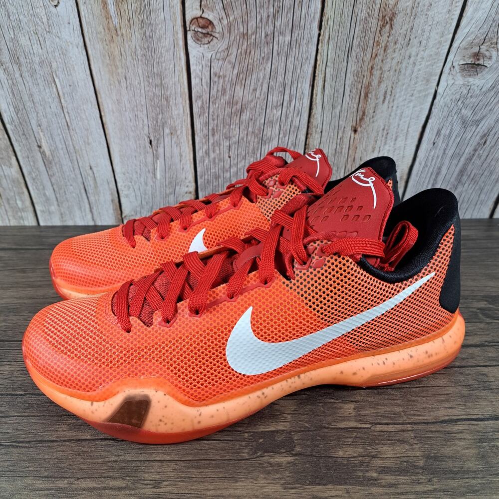 Nike Kobe x 10 Majors 705317-616 University Red Bright Crimson Hot Lava Mens 10 - Picture 1 of 9